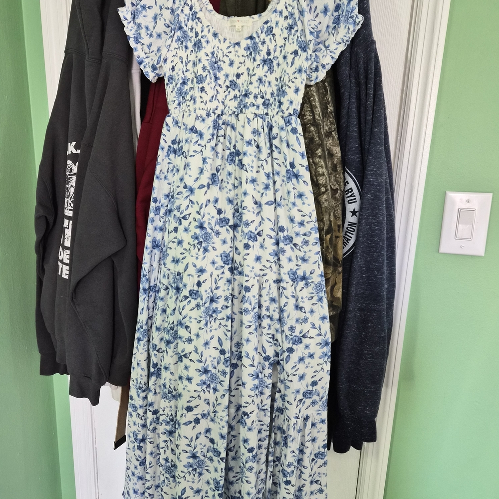 Ultra Flirt Blue and White Floral Dress